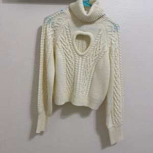 NWT Francesca’s heart cut out sweater size xs
